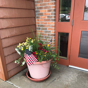 flowers outside the door
